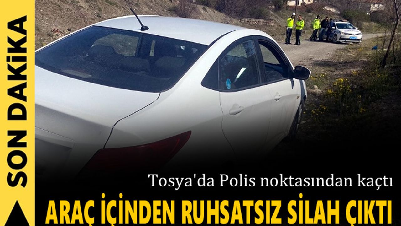 TOSYA'DA POLİS NOKTASINDAN KAÇAN OTOMOBİL KAZA YAPTI