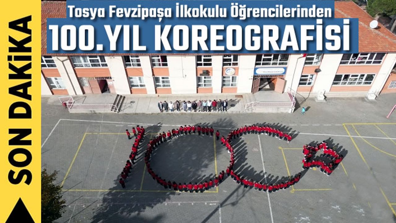 Tosya’da 230 Öğrenci 100.Yıl Koreografisi Dron ile görüntülendi