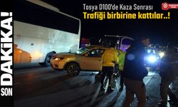 GECE YARISI TOSYA D100'DE TRAFİĞİ BİRBİRİNE KATTI