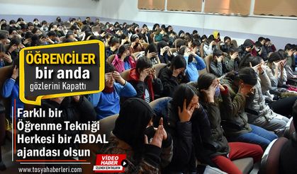 Tosya'da Öğrenciler Biranda Gözlerini ve Kulaklarını Kapattı