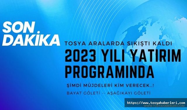 TOSYA 2023 YATIRIM PROGRAMINDA ARALARDA SIKIŞTI KALDI
