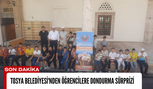 Tosya Belediyesi'nden Öğrencilere Dondurma Sürprizi