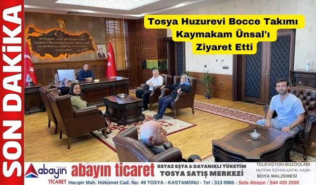 Tosya Huzurevi Bocce Takımı Kaymakam Ünsal'ı Ziyaret Etti