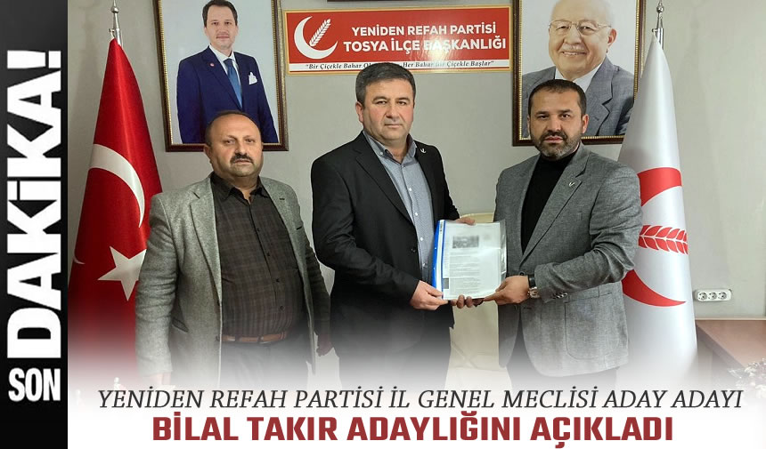 yenİden refah partİsİ İl genel meclİsİ adayi bİlal takir tosya